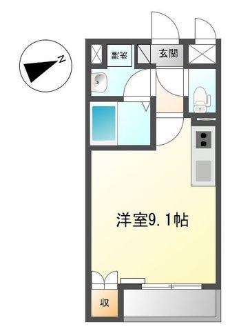 AMEIJIA玉川学園(ワンルーム/3階)の間取り写真