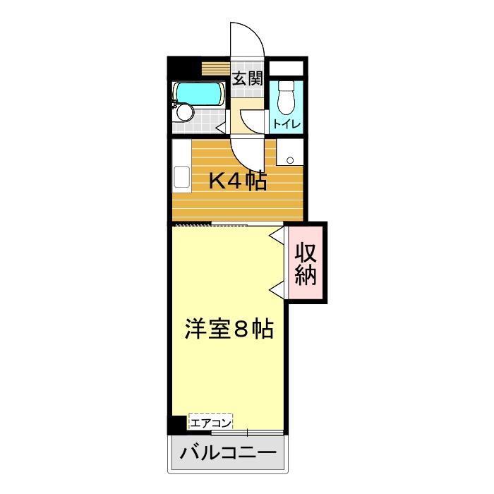 ウェルス武久N(1K/2階)の間取り写真