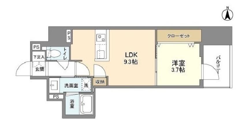 RJRプレシア南堀江(1LDK/5階)の間取り写真