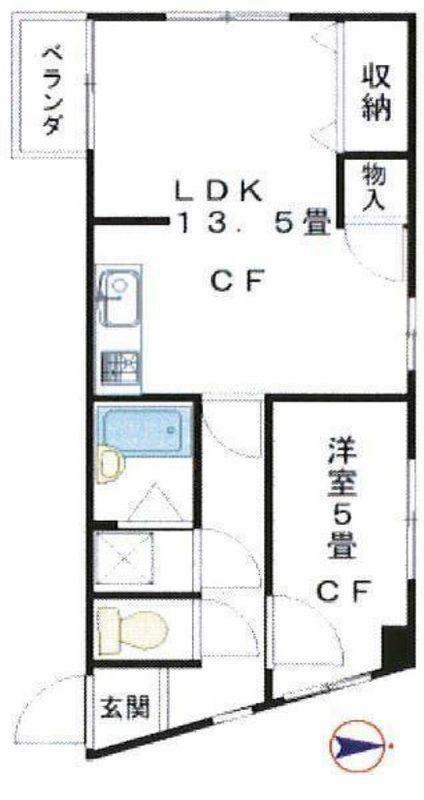モンシャトー田無成和(1LDK/3階)の間取り写真