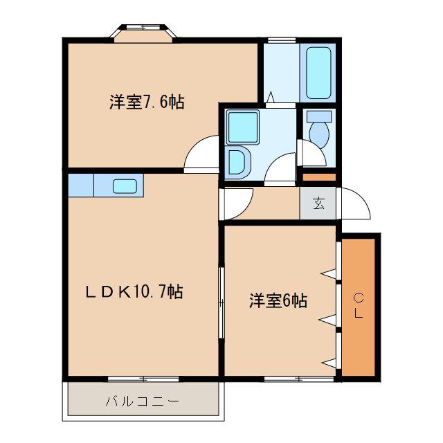 パインウッド(2LDK/3階)の間取り写真