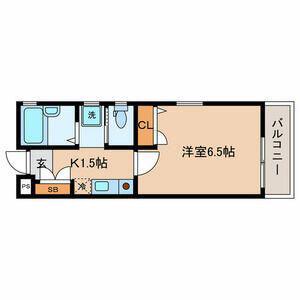 ベストフラット(1K/2階)の間取り写真