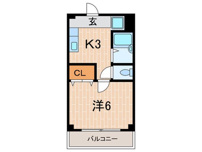 ヴェールヂ(1K/2階)の間取り写真