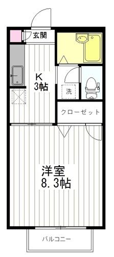 さくら館(1K/2階)の間取り写真
