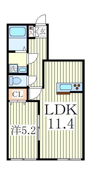 エールメゾン(1LDK/1階)の間取り写真
