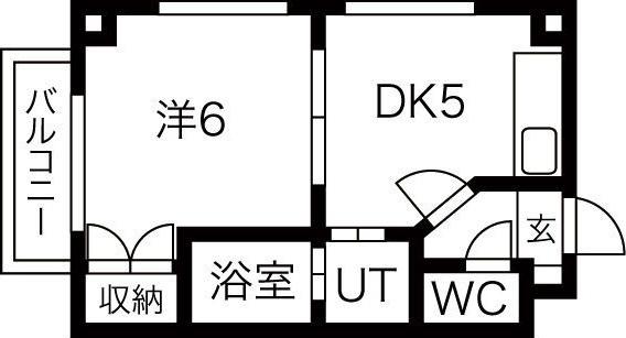 ザ.ステイツ南郷(1DK/3階)の間取り写真