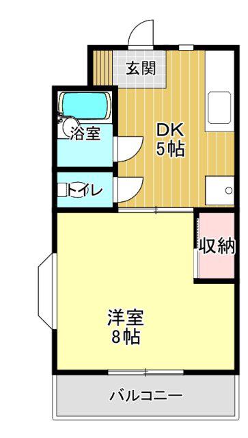 サンリバーM(1DK/3階)の間取り写真