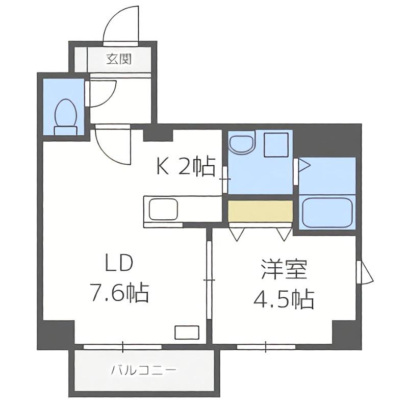 GARE89(1LDK/4階)の間取り写真