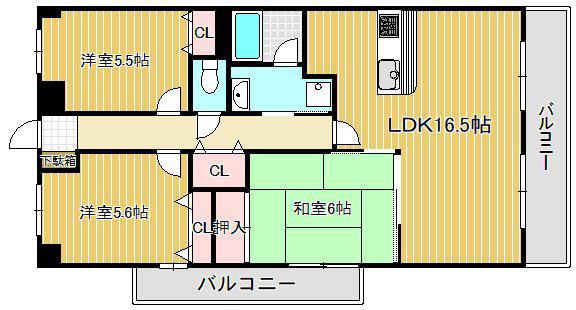 ブールヴァール(3LDK/5階)の間取り写真