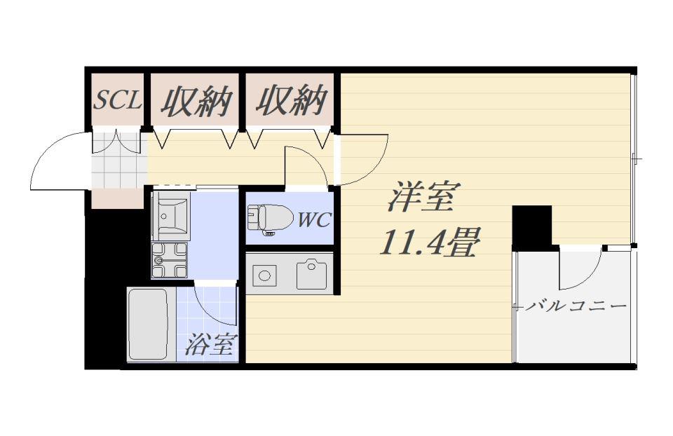 アークネスト高見馬場(ワンルーム/7階)の間取り写真