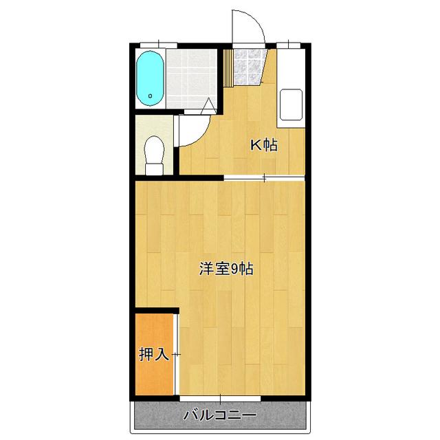 シルクハイツA B(1K/1階)の間取り写真