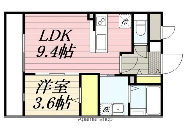アーベイン松山(1LDK/3階)の間取り写真