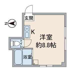 TU CASA 神楽坂(ワンルーム/2階)の間取り写真