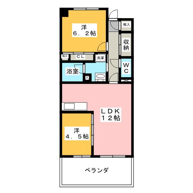 イン シーズン(2LDK/1階)の間取り写真