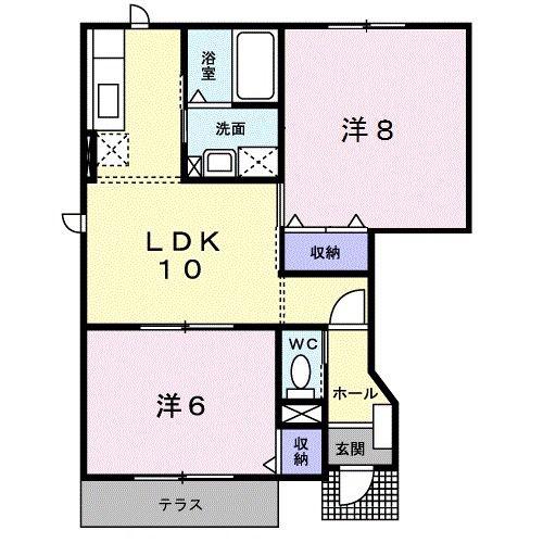 エクセルI(2LDK/1階)の間取り写真