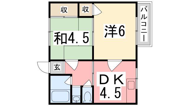 喜多マンション(2DK/2階)の間取り写真