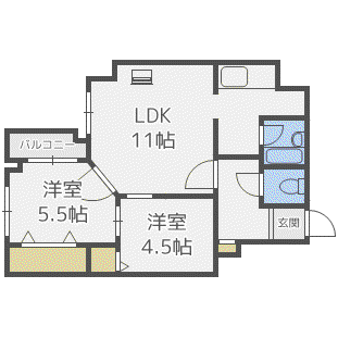 AR22(2LDK/6階)の間取り写真