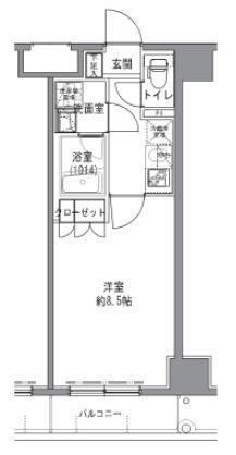TLRレジデンス大鳥居(1K/7階)の間取り写真