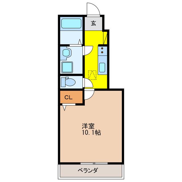 グレイシャス(1K/1階)の間取り写真