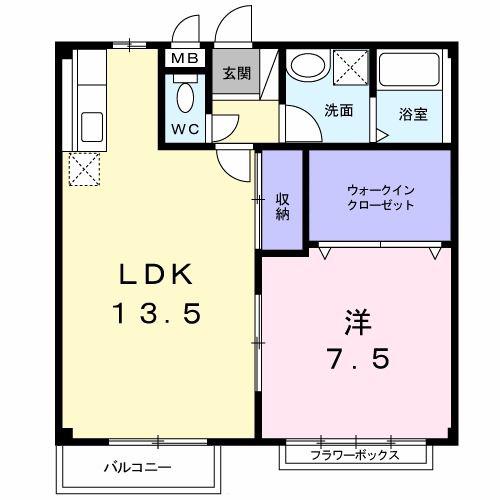 サニ-コート(1LDK/2階)の間取り写真