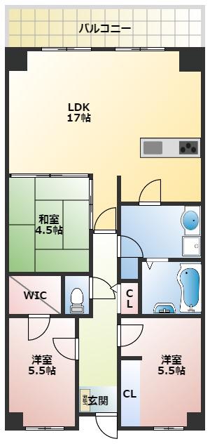 PHOENIX COURT 交野I(3LDK/3階)の間取り写真