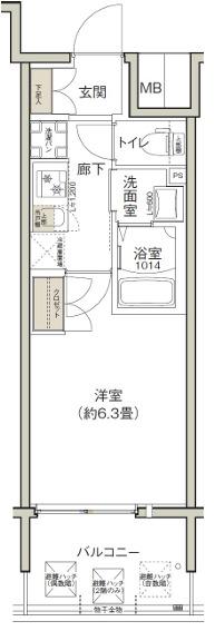 クレストコート靭公園(1K/8階)の間取り写真