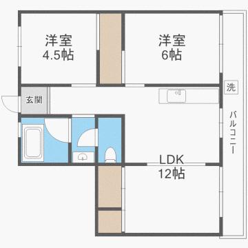 中野ビル(3DK/5階)の間取り写真