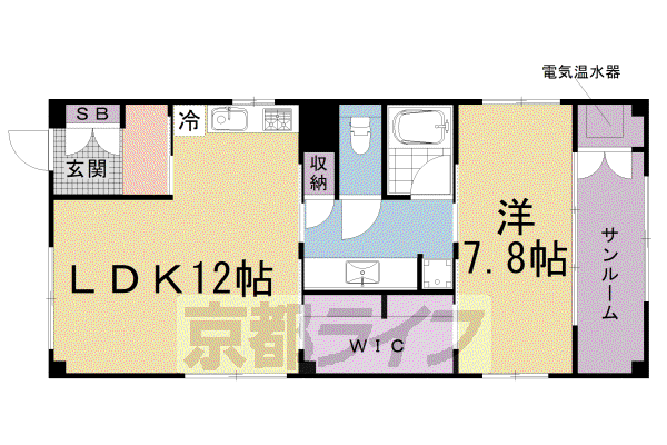 SK円町(1LDK/2階)の間取り写真