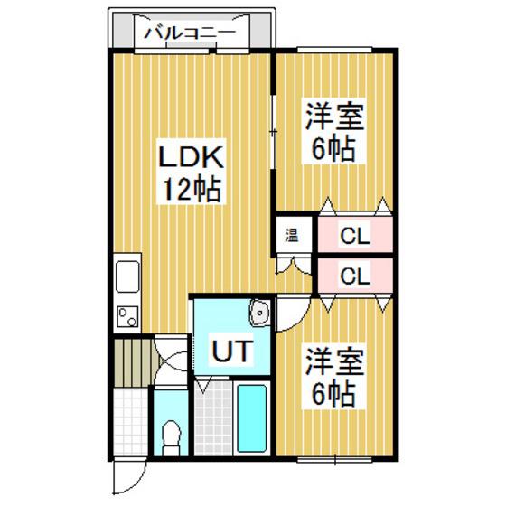 パラドールII(2LDK/1階)の間取り写真