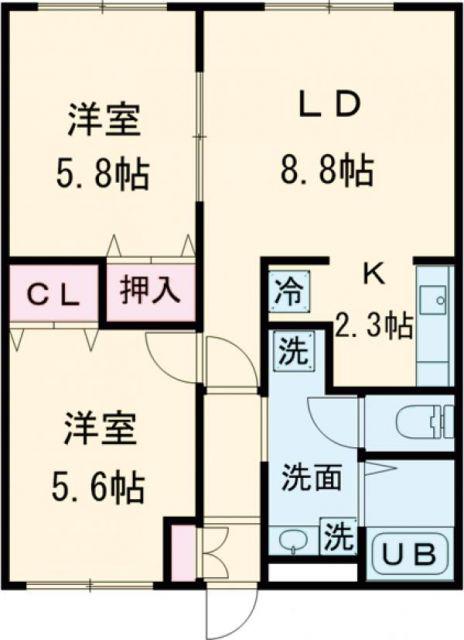 ステアSH(2LDK/1階)の間取り写真