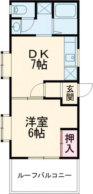 びーどろ名切(1DK/3階)の間取り写真
