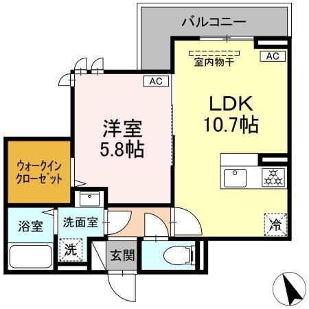 セレスティア京島(1LDK/2階)の間取り写真