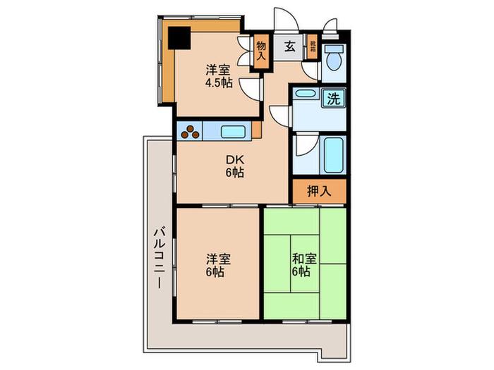 醍醐マンション(3DK/2階)の間取り写真