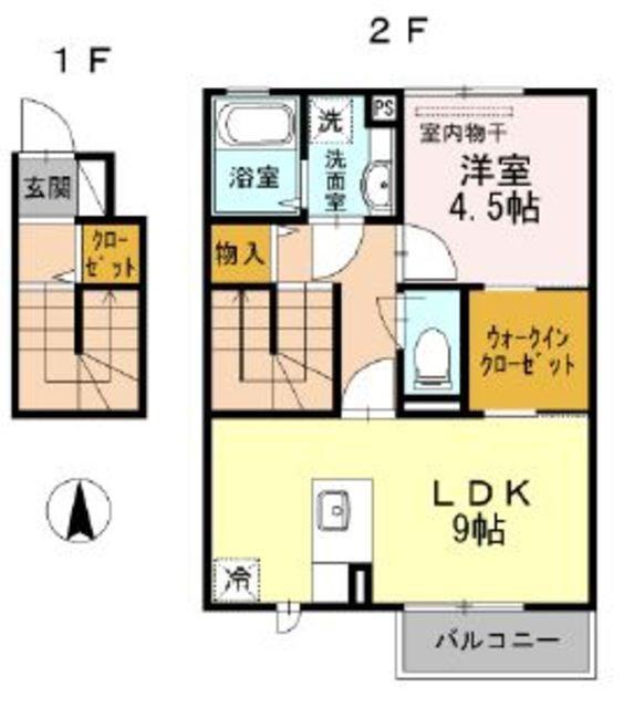 オーク明大前(1LDK/2階)の間取り写真