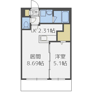 ZIZI DEUX (1LDK/3階)の間取り写真