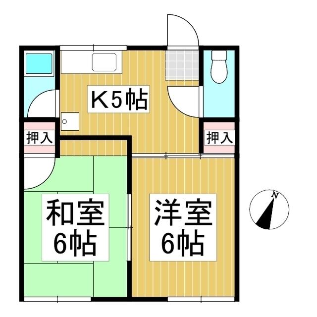 フォーブル甘利(2K/1階)の間取り写真