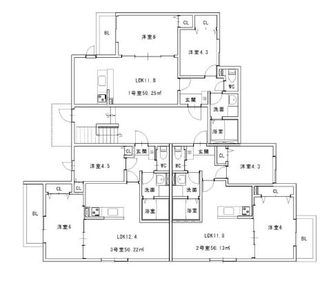 リタリッチ井尻南(2LDK/3階)の間取り写真