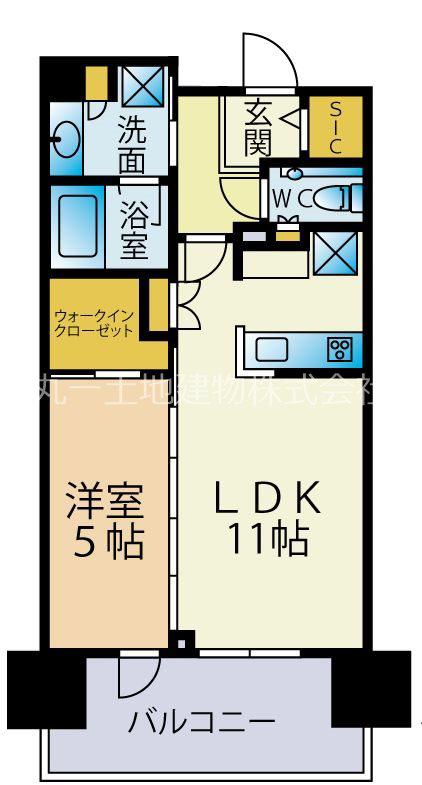 エクセレントシティ千葉県庁前(1LDK/13階)の間取り写真