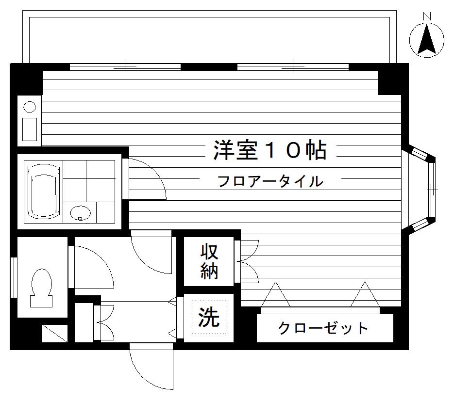 ブリアント望月(ワンルーム/2階)の間取り写真