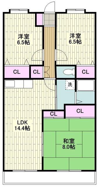 コルビュジェ湘南台(3LDK/1階)の間取り写真