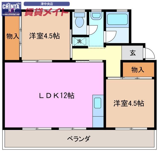 MAISON CIERO(2LDK/1階)の間取り写真