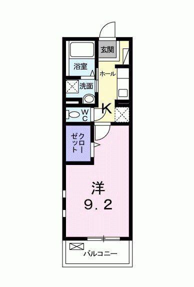 グレイスカレントI(1K/3階)の間取り写真