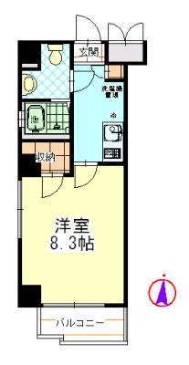 エスポワール三宿(1K/4階)の間取り写真
