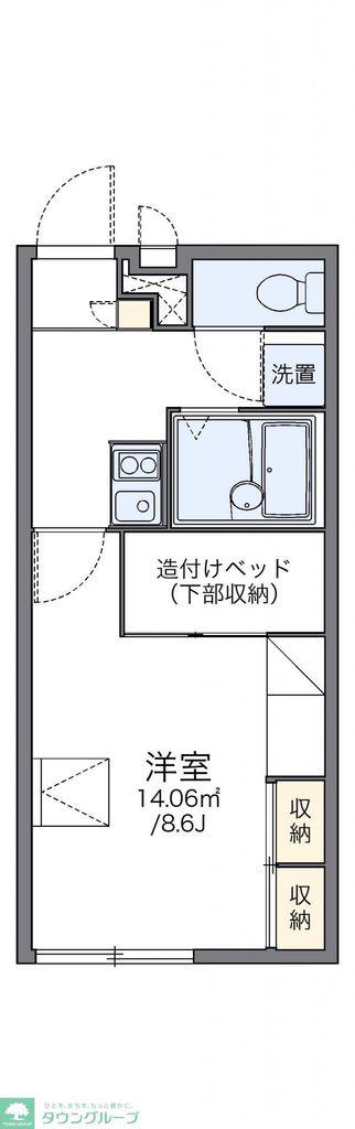 レオパレスボヌール(1K/2階)の間取り写真