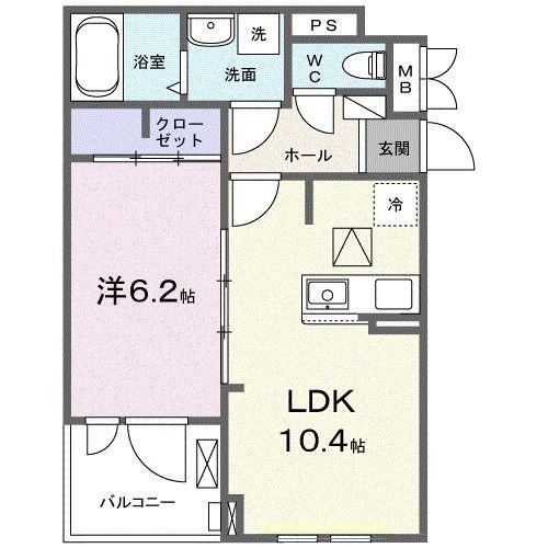 マグノーリエ(1LDK/1階)の間取り写真