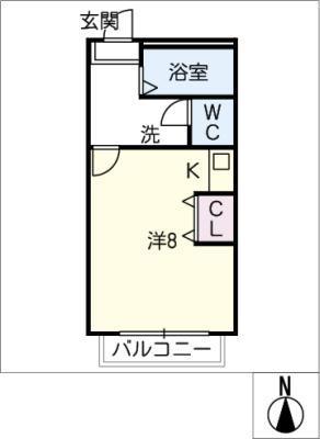 ロイヤル高津(ワンルーム/2階)の間取り写真