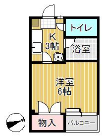 エスペラントB1B2(1K/1階)の間取り写真
