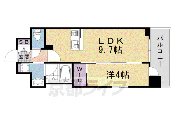 ベラジオ 雅び 京都七条ウエストII(1LDK/10階)の間取り写真