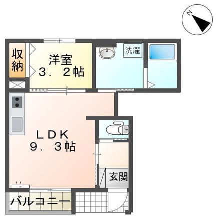 ディオーネ(1LDK/1階)の間取り写真