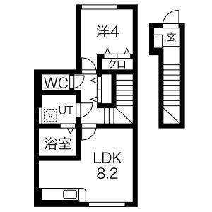 MINAMIMACHI BASE(1LDK/2階)の間取り写真